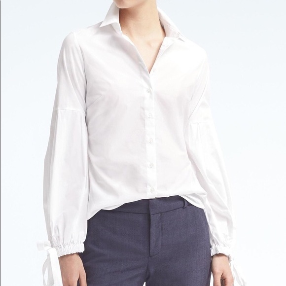 Banana Republic Tops - Bell sleeves white button down shirt